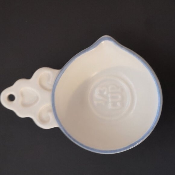 Vintage Pfaltzgraff Yorktowne Blue Set of 4 Stoneware Measuring Cups - Picture 4 of 7